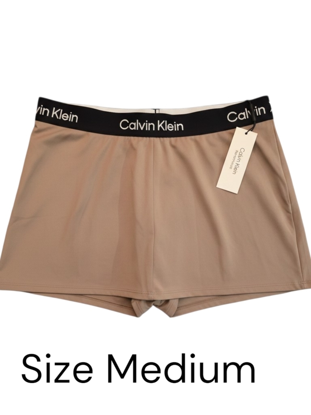 Calvin Klein Tan Performance Skirt with Black Logo Waistband